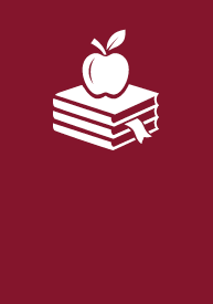 Teaching + Education EFA icon logo, an apple on top of books